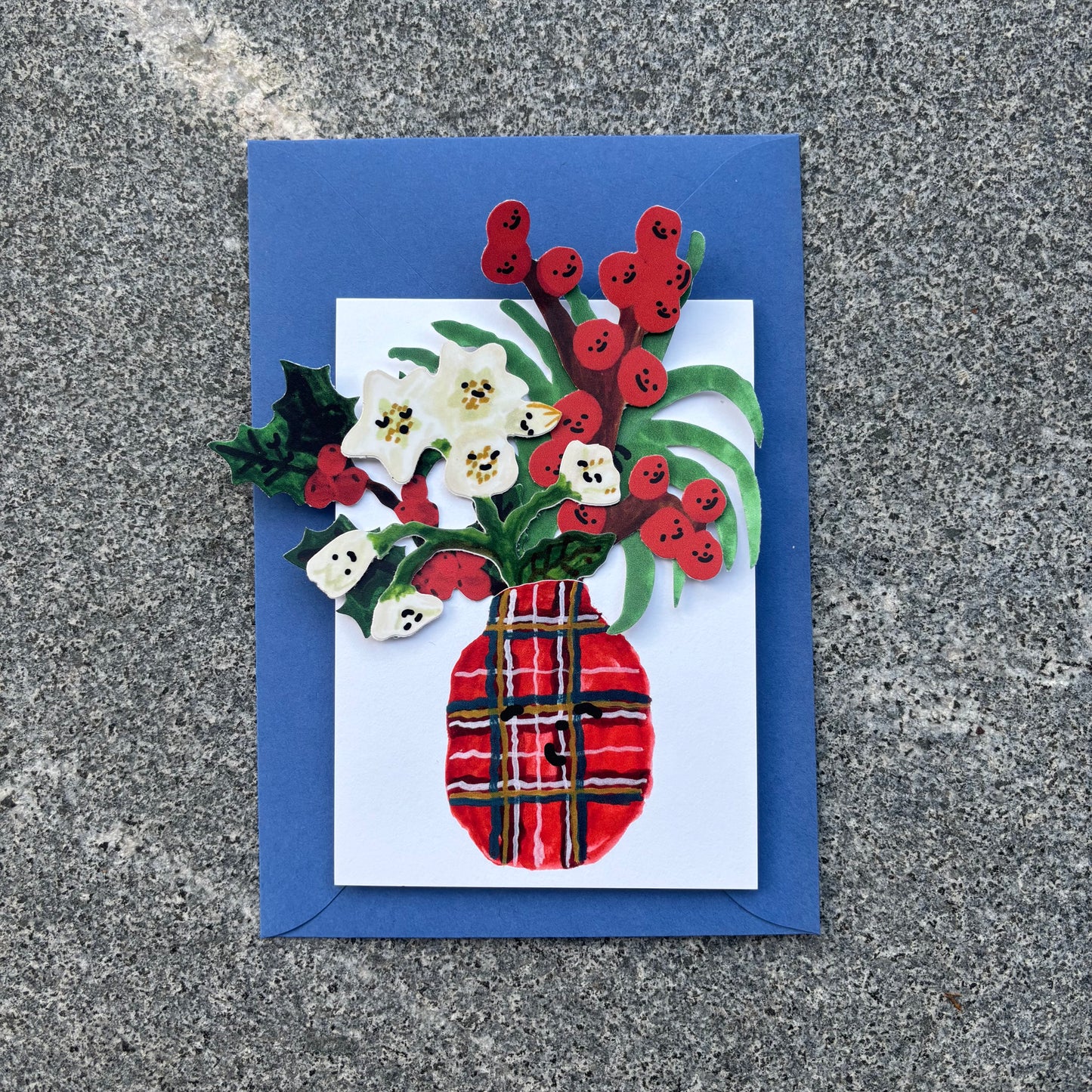 Winter Blue Bouquet Card