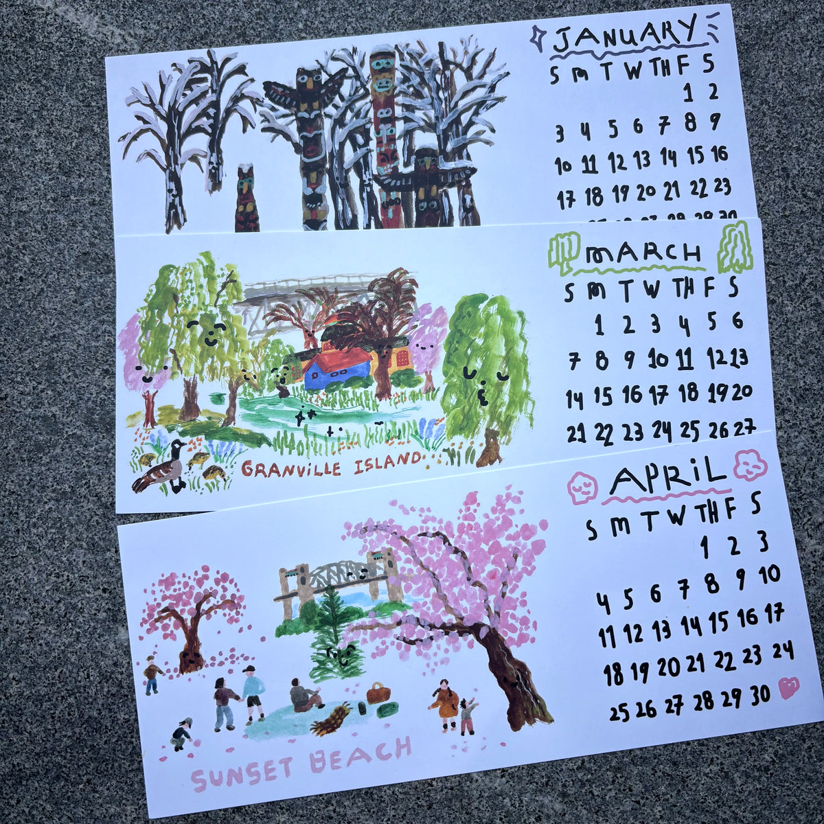 2027 Calendar from Vancouver