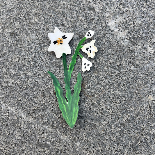 Flower Sticker : Paper white