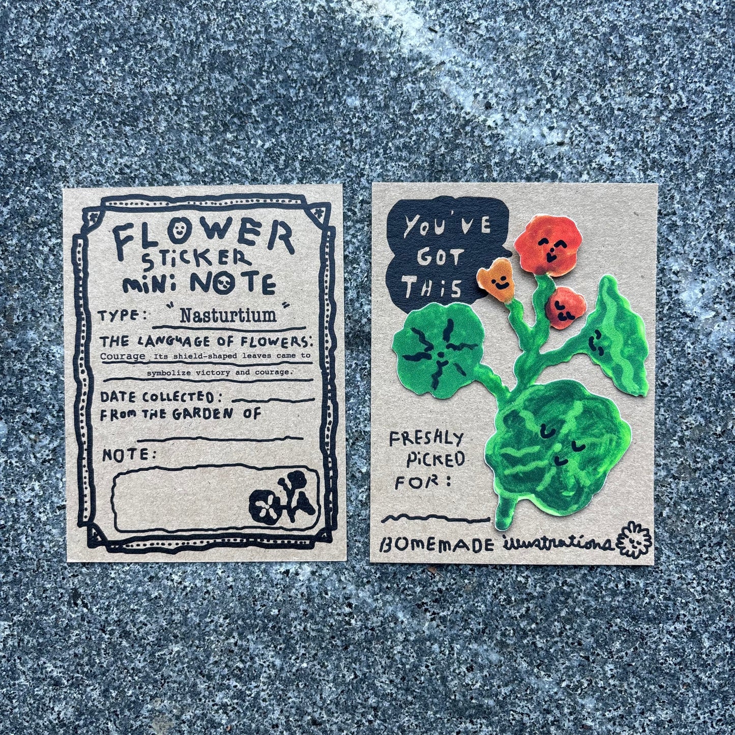 Flower sticker mini Note : Nasturtium
