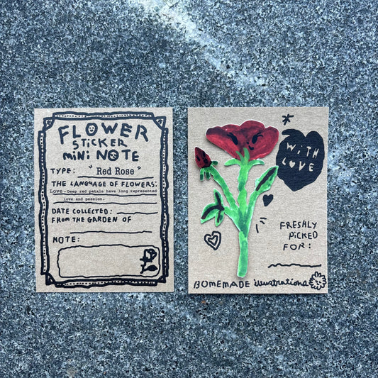 Flower sticker mini Note : Red Rose