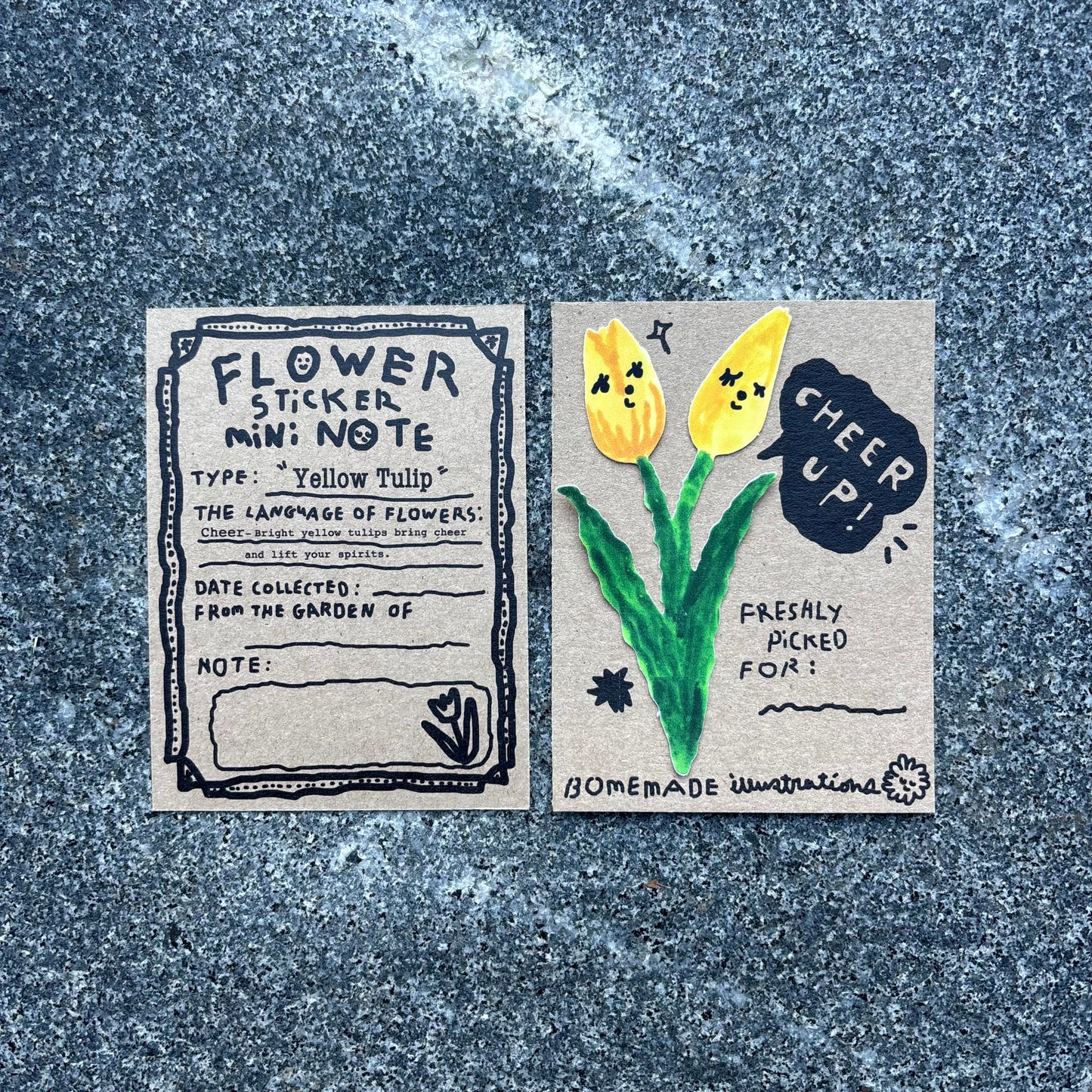 Flower sticker mini Note : Yellow Tulip