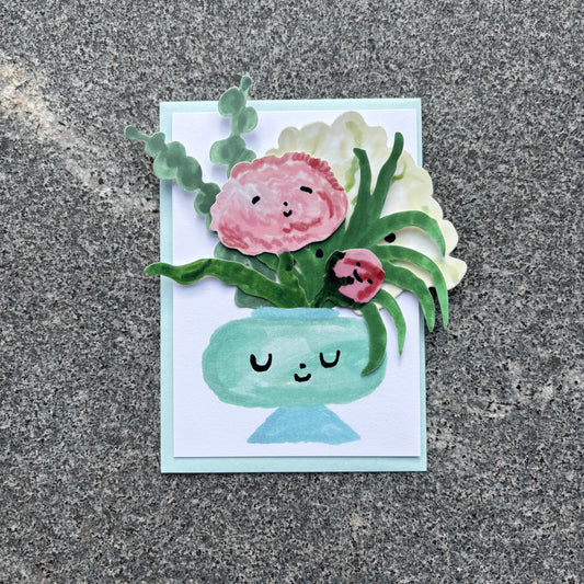 Blue Bouquet Card