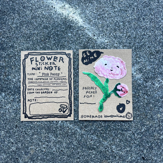 Flower sticker mini Note : Pink Peony