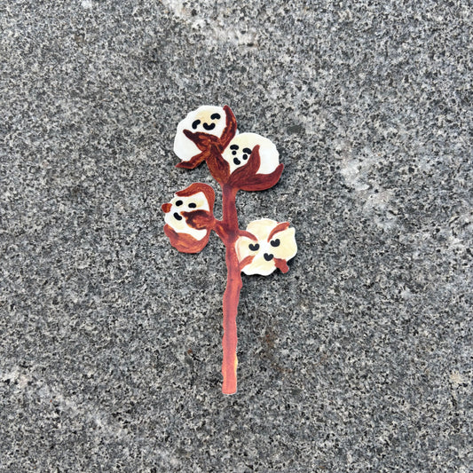 Flower Sticker : cotton stem