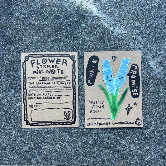Flower sticker mini Note : Blue Hyacinth