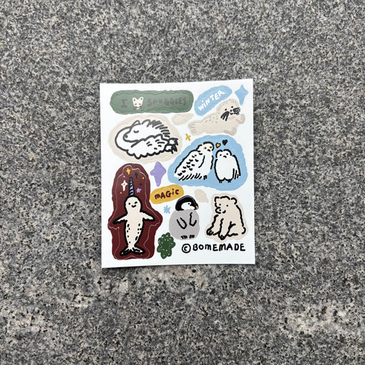 mini Sticker : Winter animals