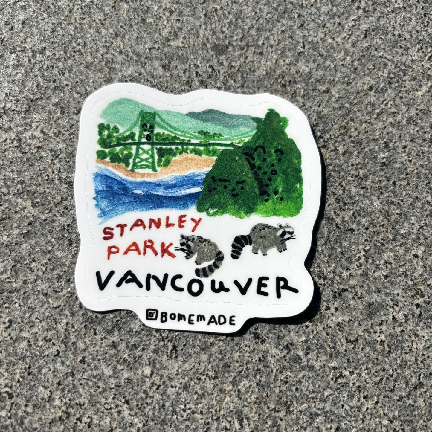 Sticker : Stanley Park Raccoon