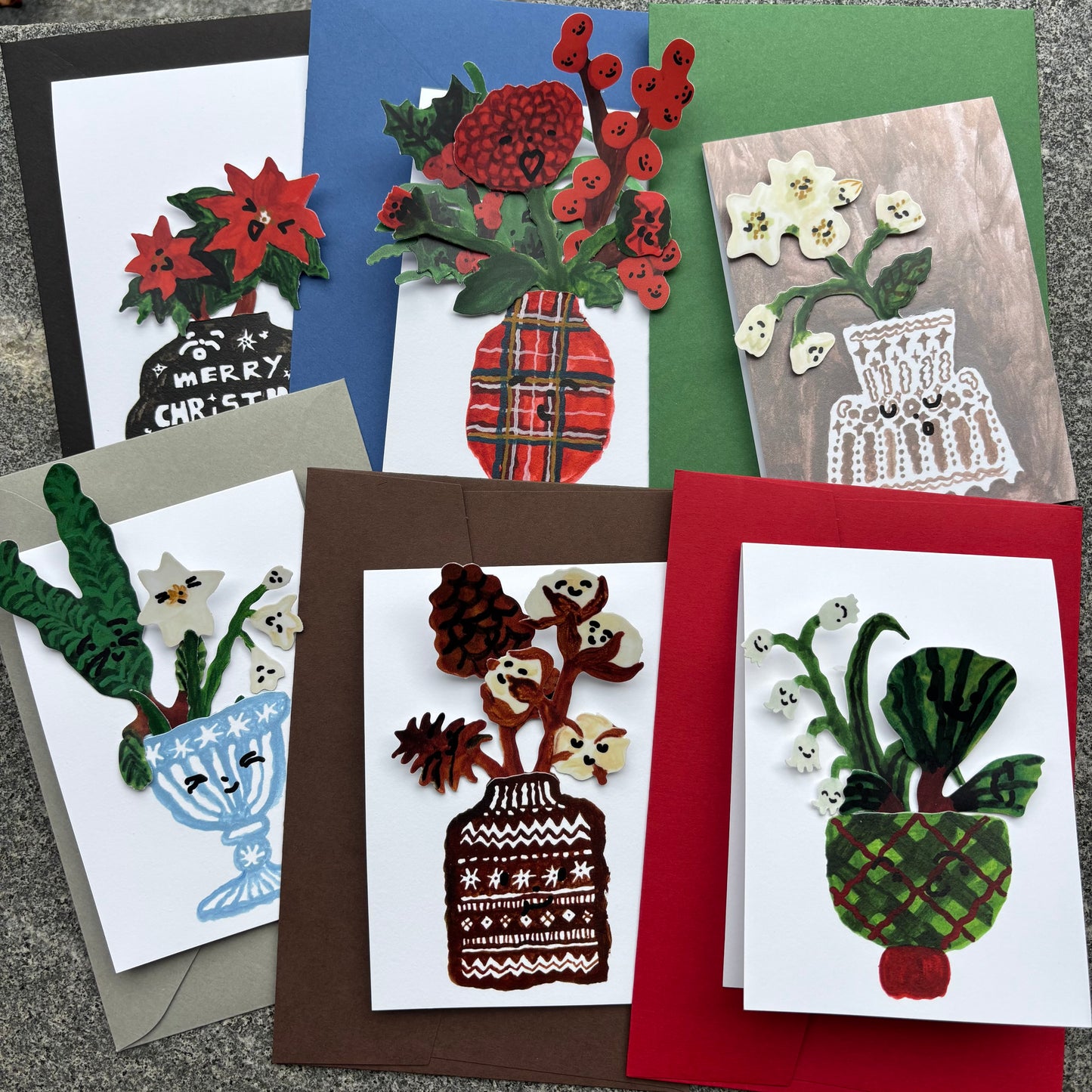 DIY Winter Bouquet Card (Set of 6)
