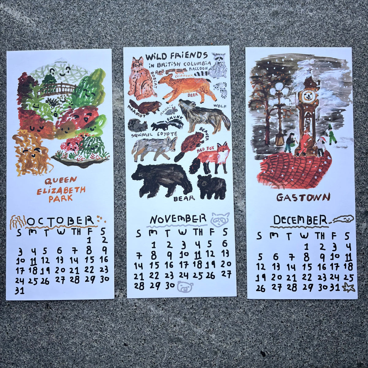 2027 Calendar from Vancouver