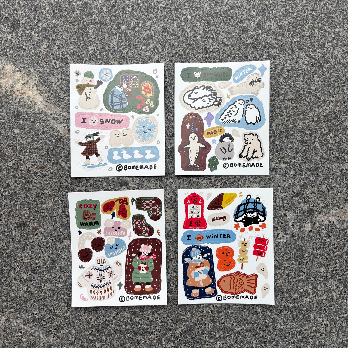 mini Sticker : Winter animals