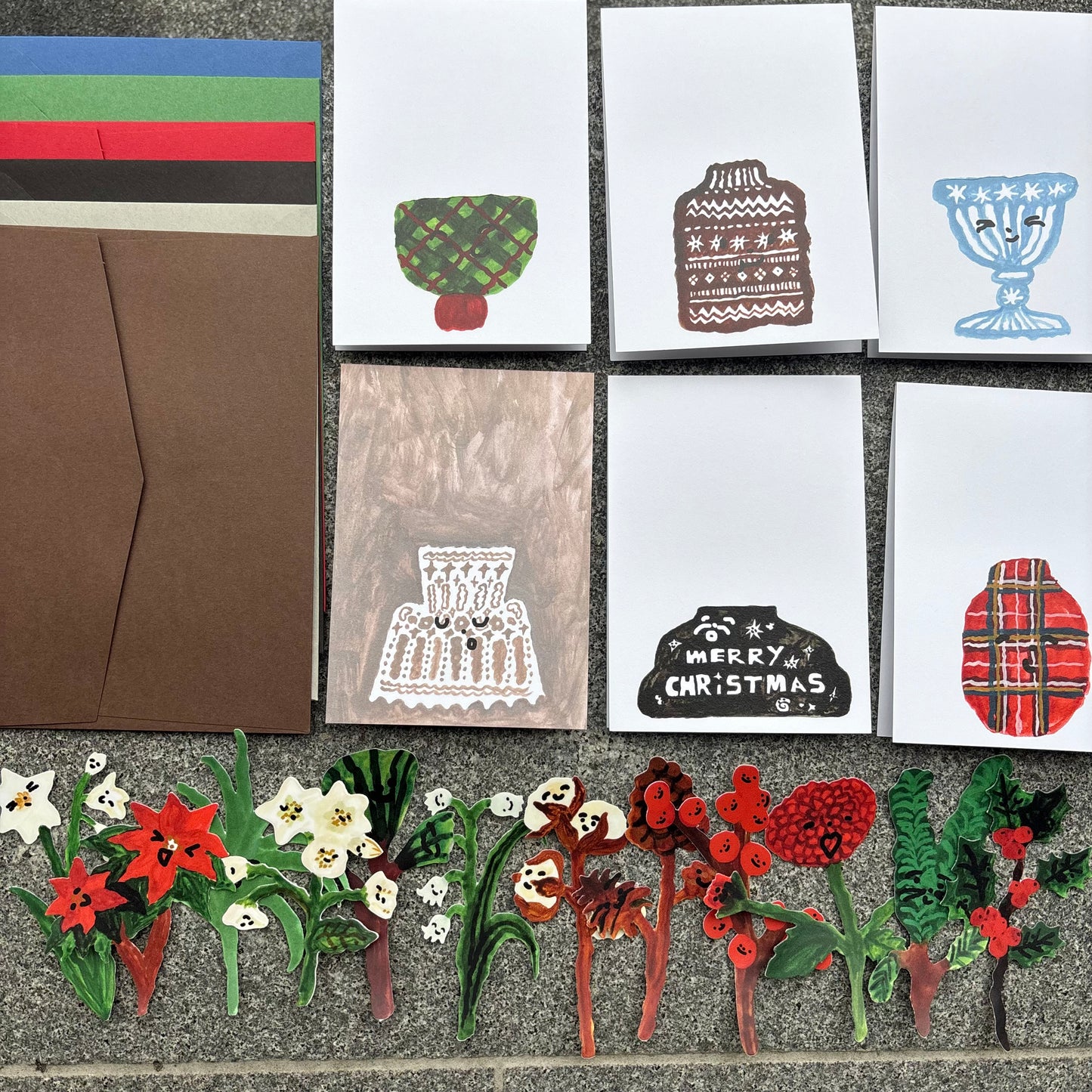 DIY Winter Bouquet Card (Set of 6)