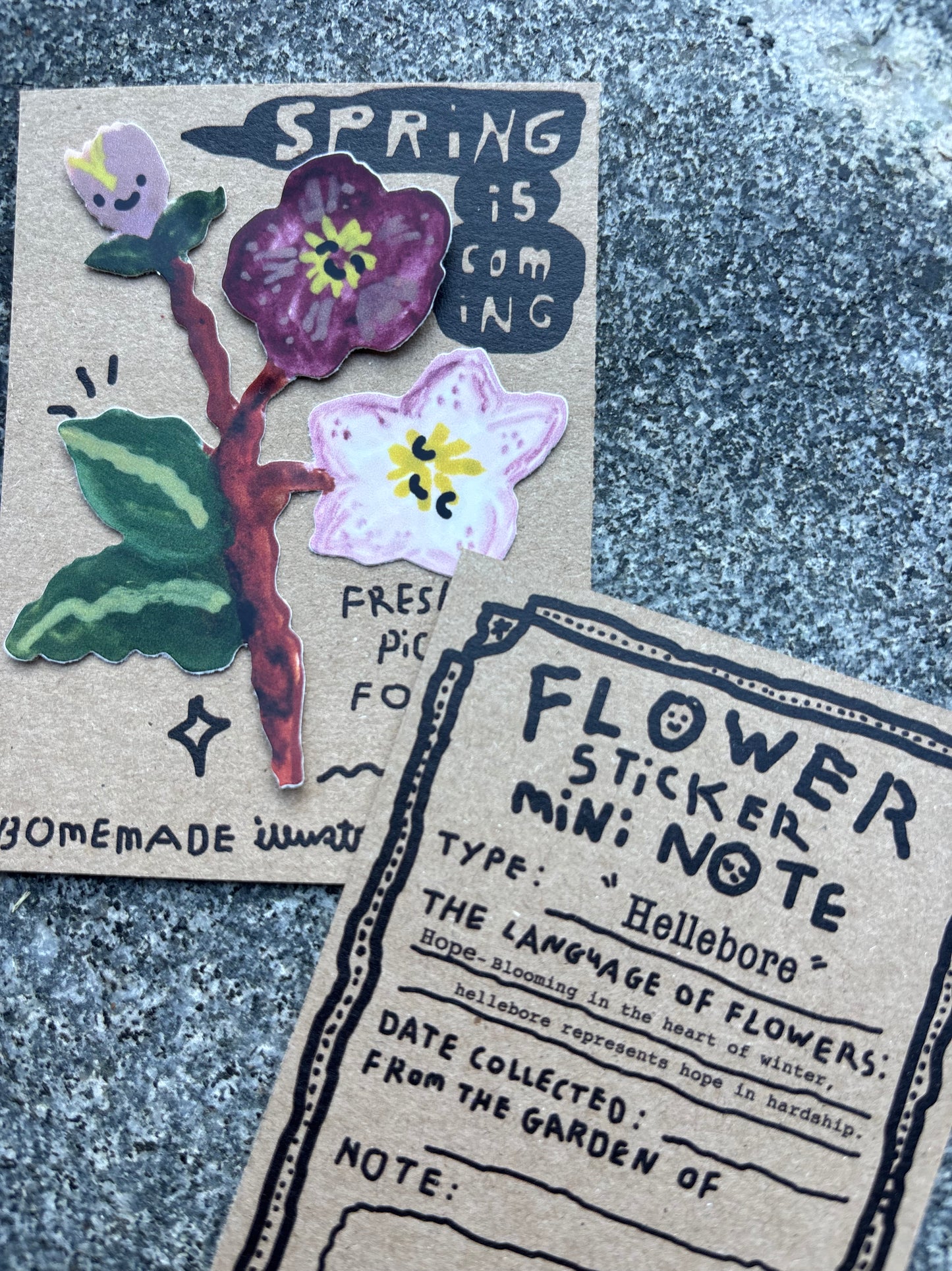 Flower sticker mini Note : Hellebore