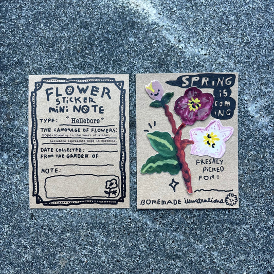 Flower sticker mini Note : Hellebore