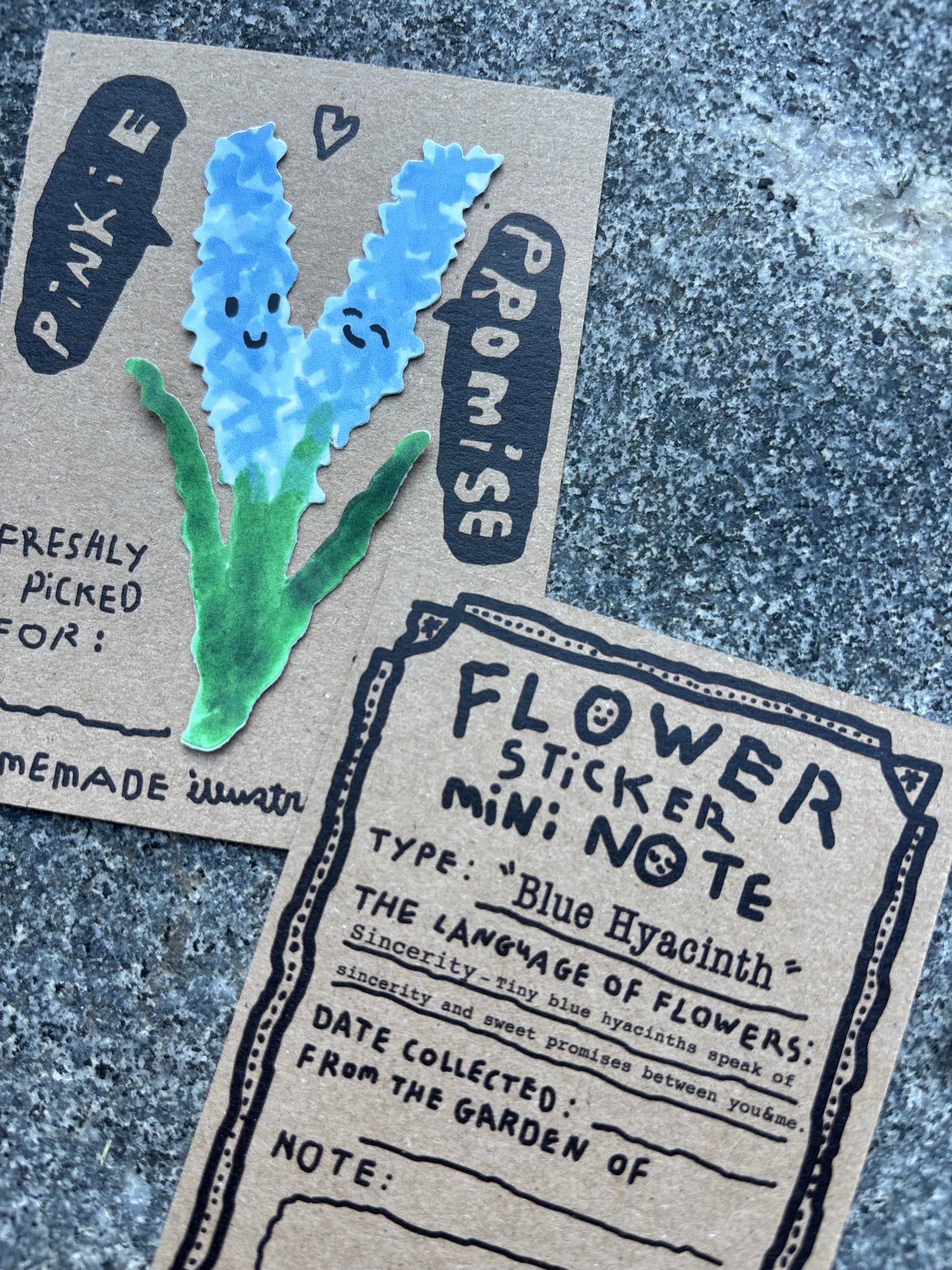 Flower sticker mini Note : Blue Hyacinth