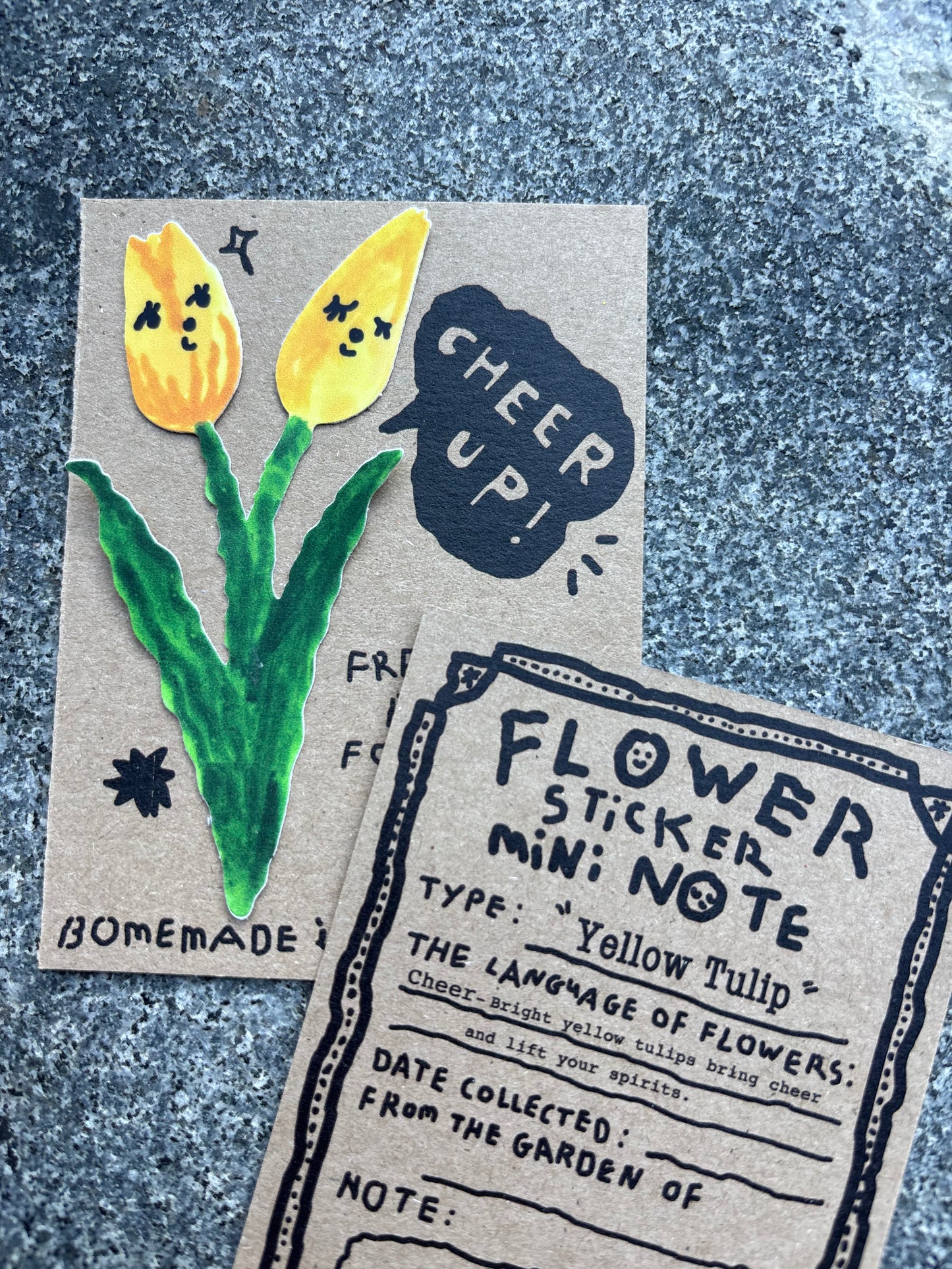 Flower sticker mini Note : Yellow Tulip